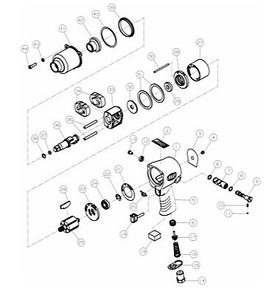 Part Location Diagram of 231B-THK1 Ingersoll Rand Hammer Kit
